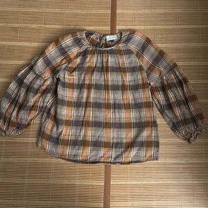 Universal Thread Womens Brown Plaid Top
